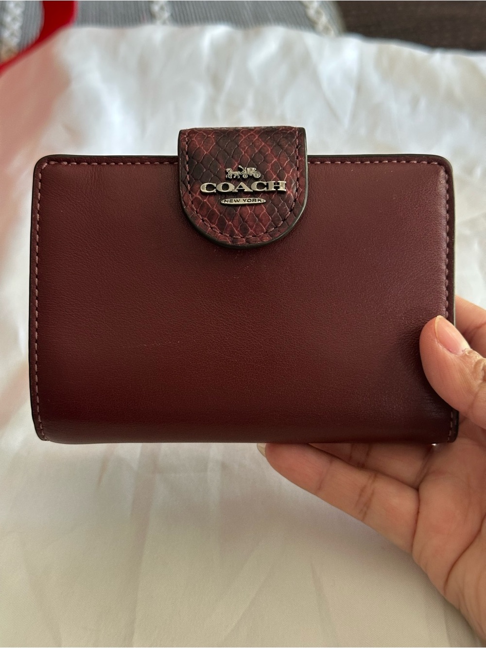 Coach medium corner zip Wallet with snake embossed